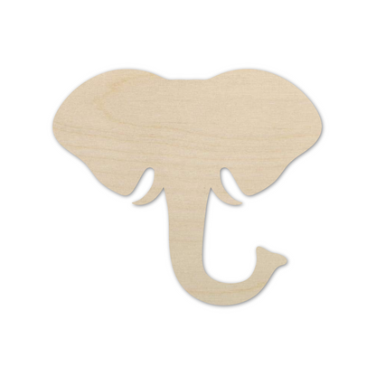 Wooden Elephant Head Shape Cutout