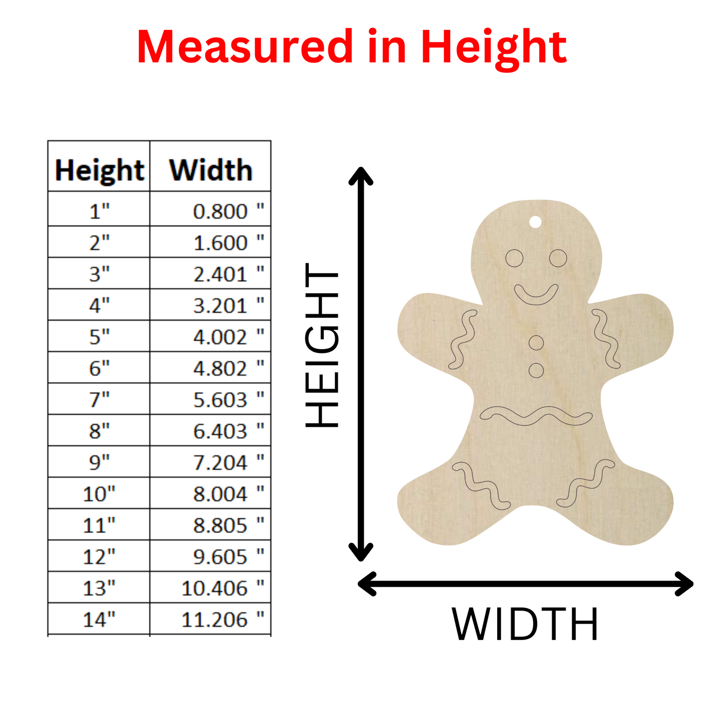 Wooden Gingerbread Man Ornament Shape- DIY Craft