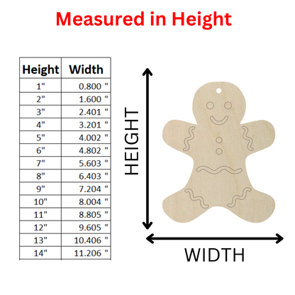 Wooden Gingerbread Man Ornament Shape- DIY Craft