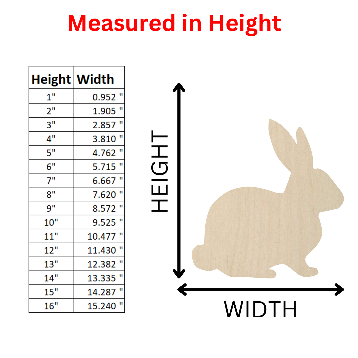 Wooden Rabbit Shape - DIY Craft Cutout