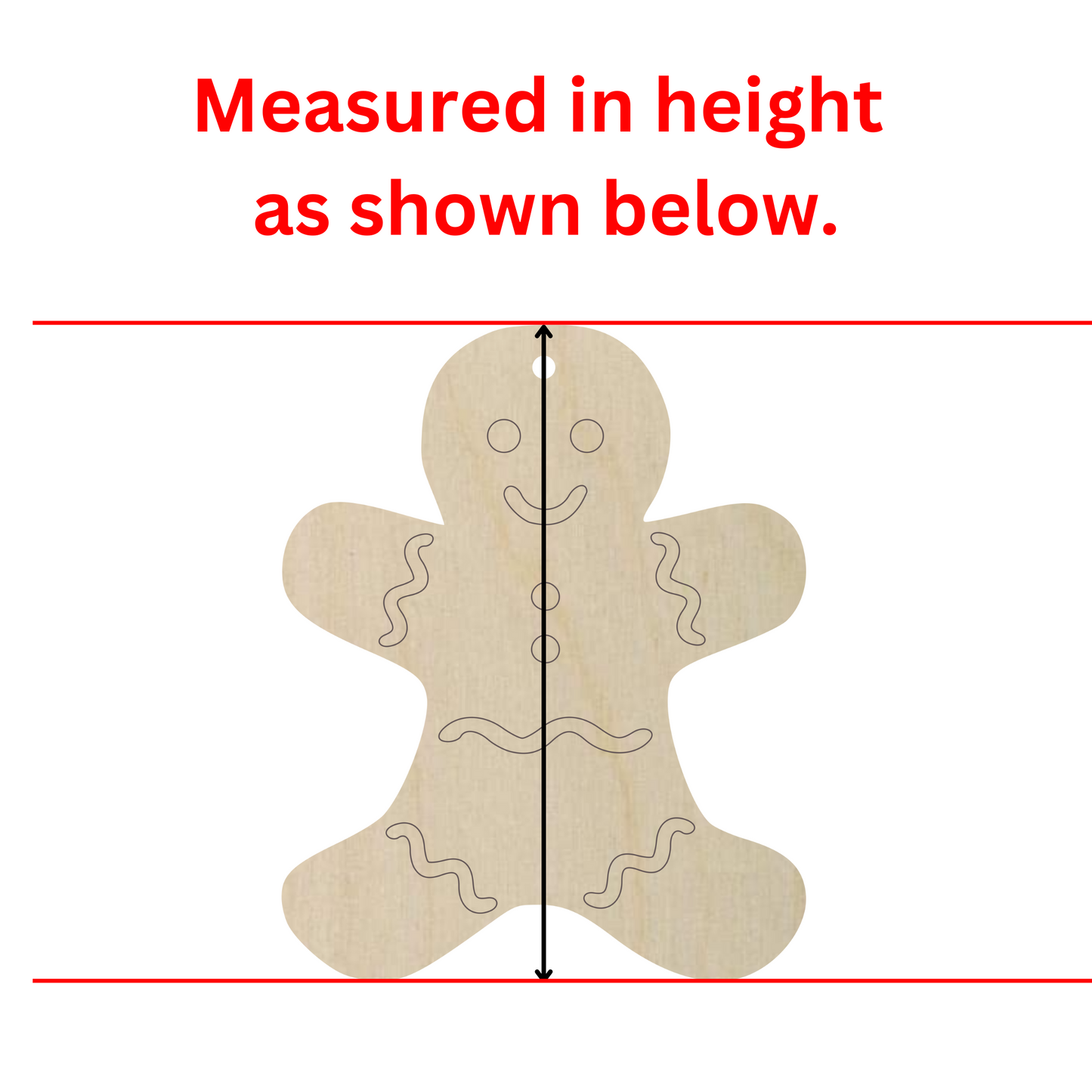 Wooden Gingerbread Man Ornament Shape- DIY Craft