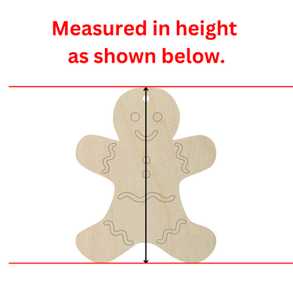 Wooden Gingerbread Man Ornament Shape- DIY Craft