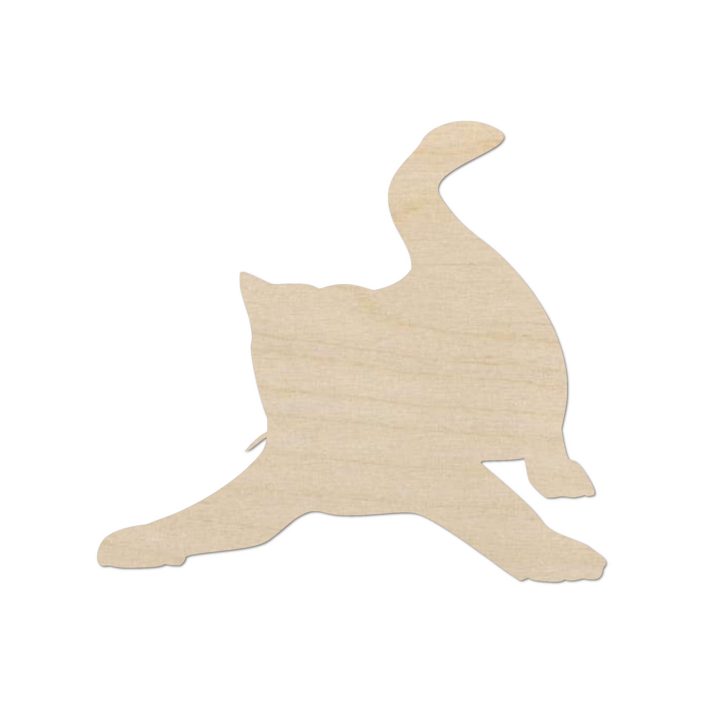 Wooden Playing Kitten Shape  - DIY Craft