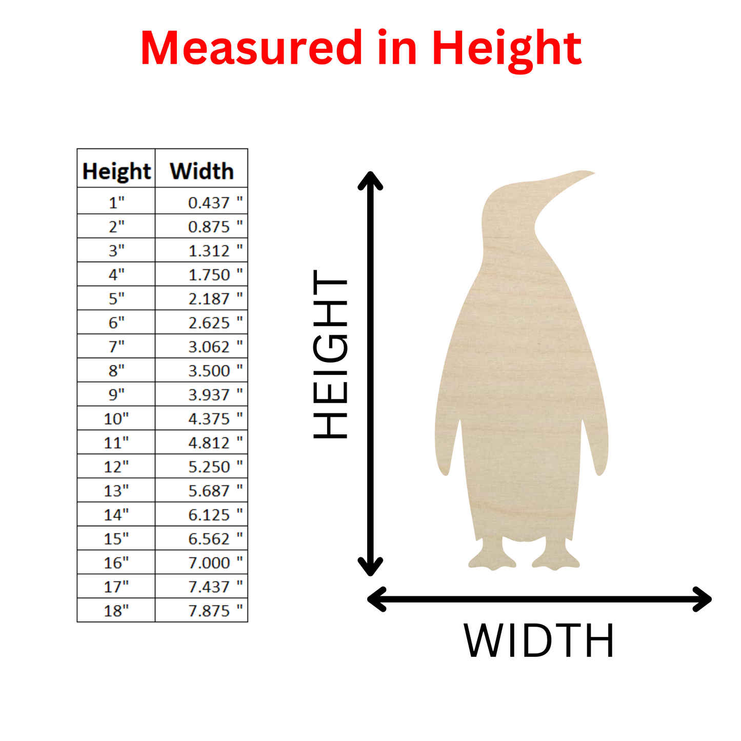 Wooden Penguin Shape Cutout