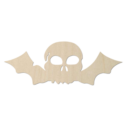 Wooden Skull Bat Shape 05- DIY Craft