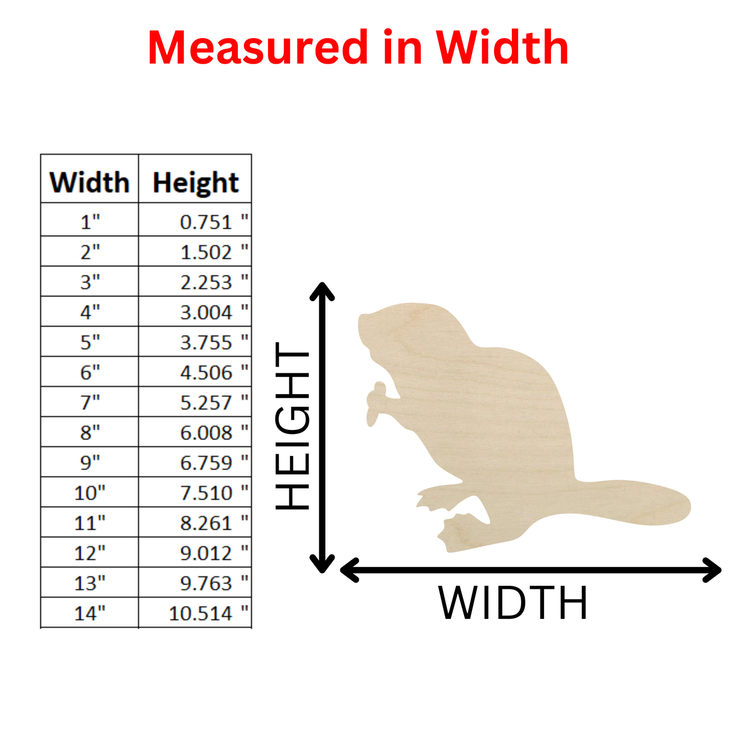 Measurements of Beaver Cutout