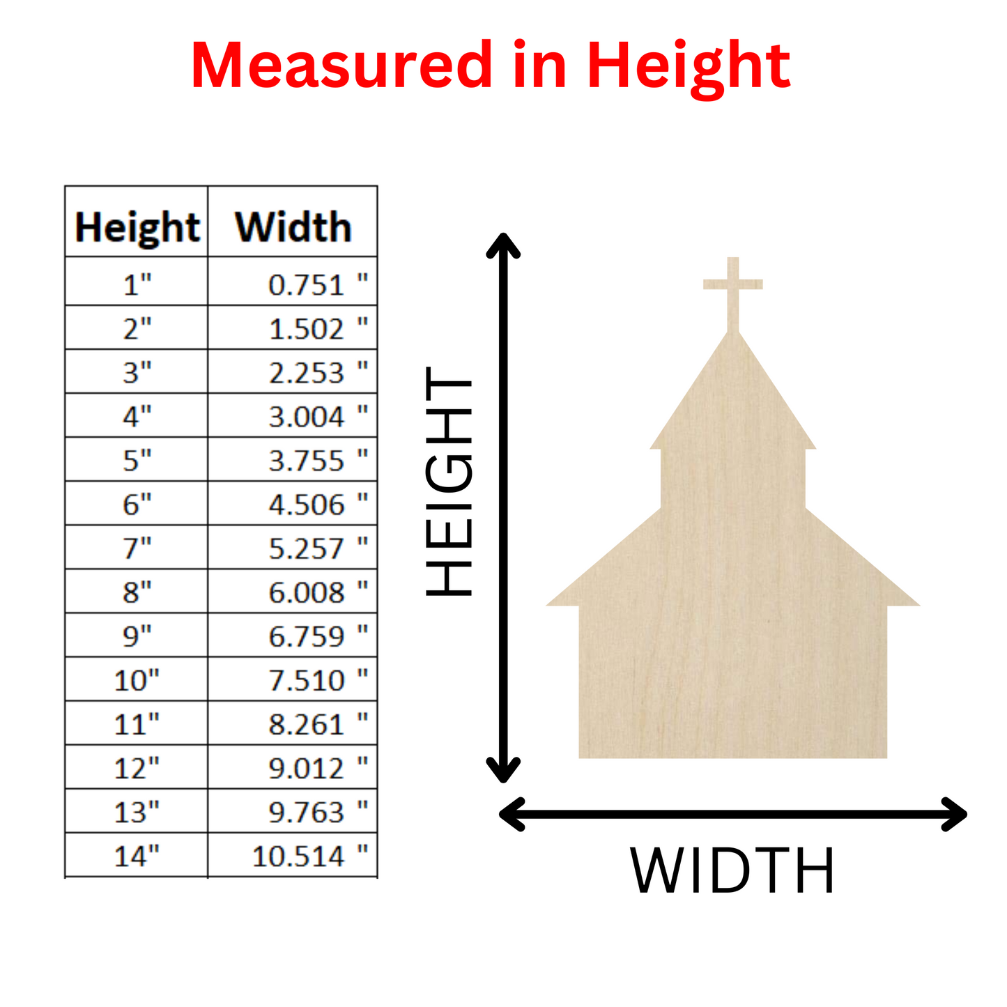 Wooden Church Shape- DIY Craft