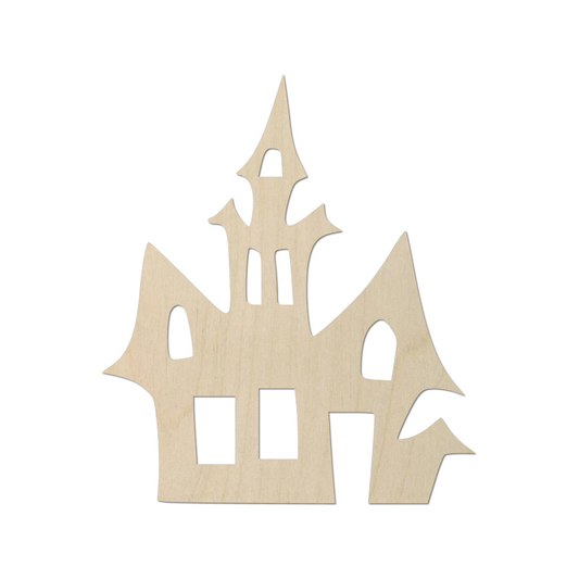 Wooden Haunted House Shape 02 - DIY Craft