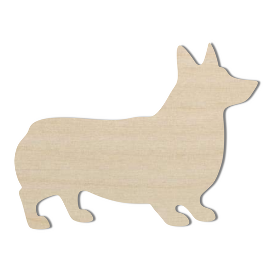 Wooden Corgi Dog Shape  - DIY Craft