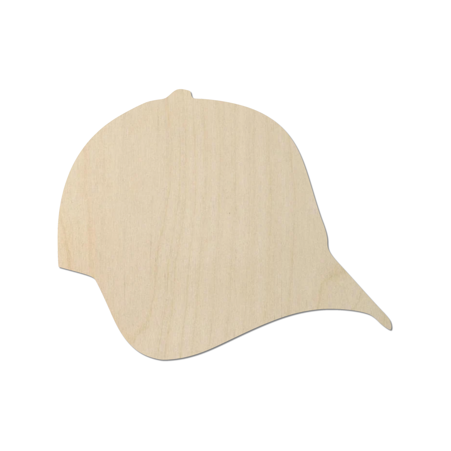 a wooden baseball cap on a white background