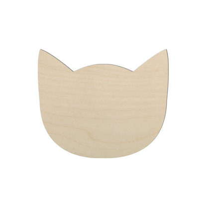 Wooden Cat Head Shape  - DIY Craft