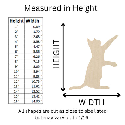 Wooden Playful Cat Reaching Shape- DIY Craft