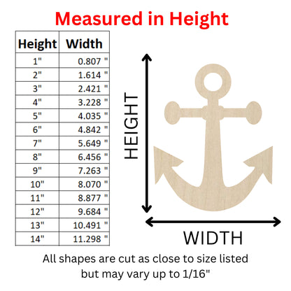 Wooden Anchor Shape Cutout