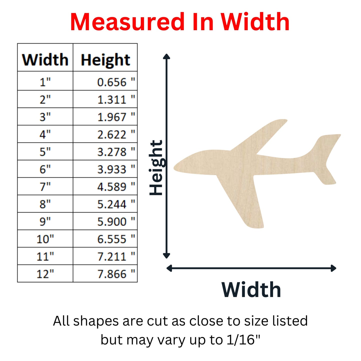 Wooden Airplane Shape Cutout