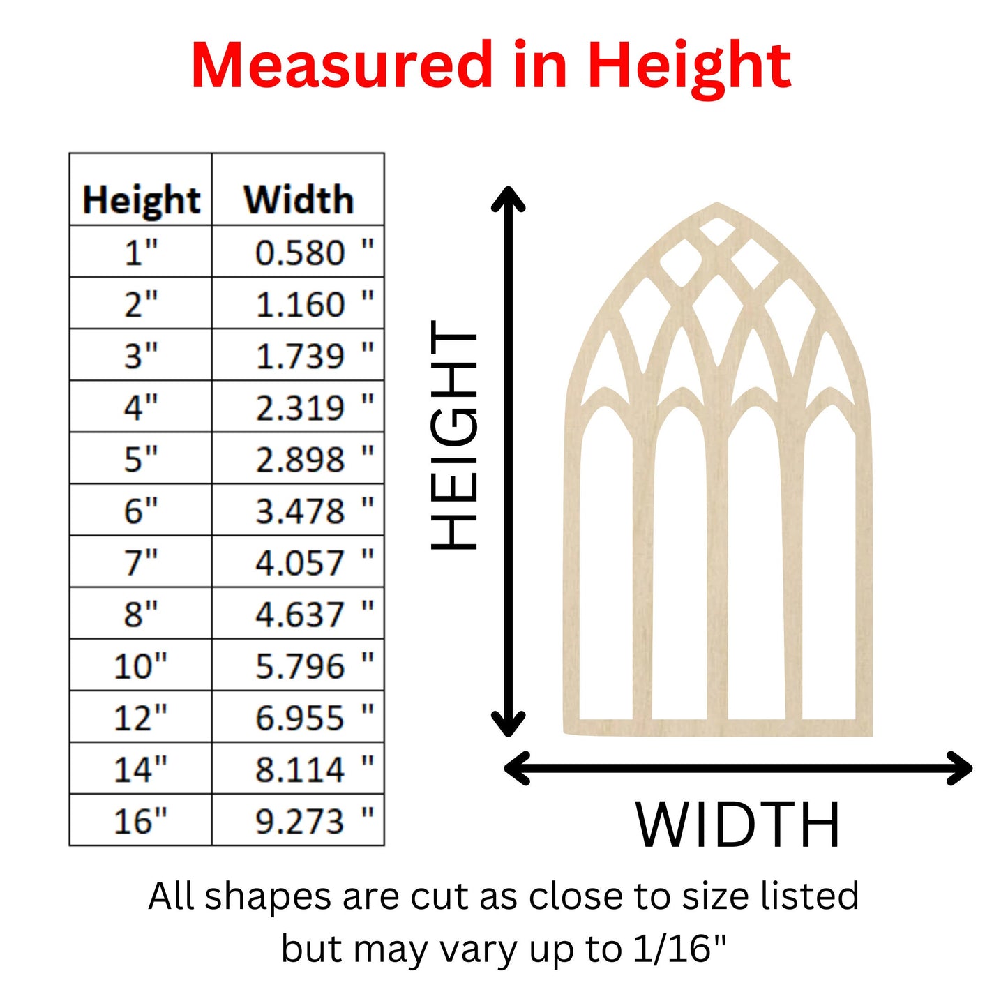 Wooden Cathedral Window Shape  - DIY Craft