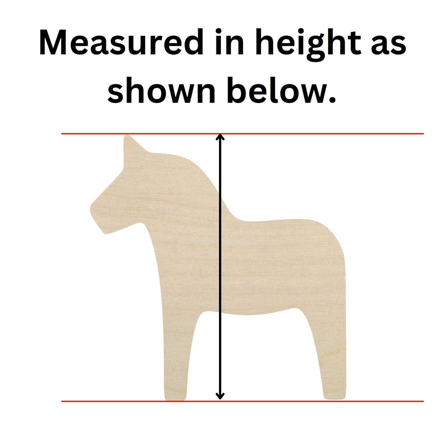 Wooden Dala Horse Cutout Shape