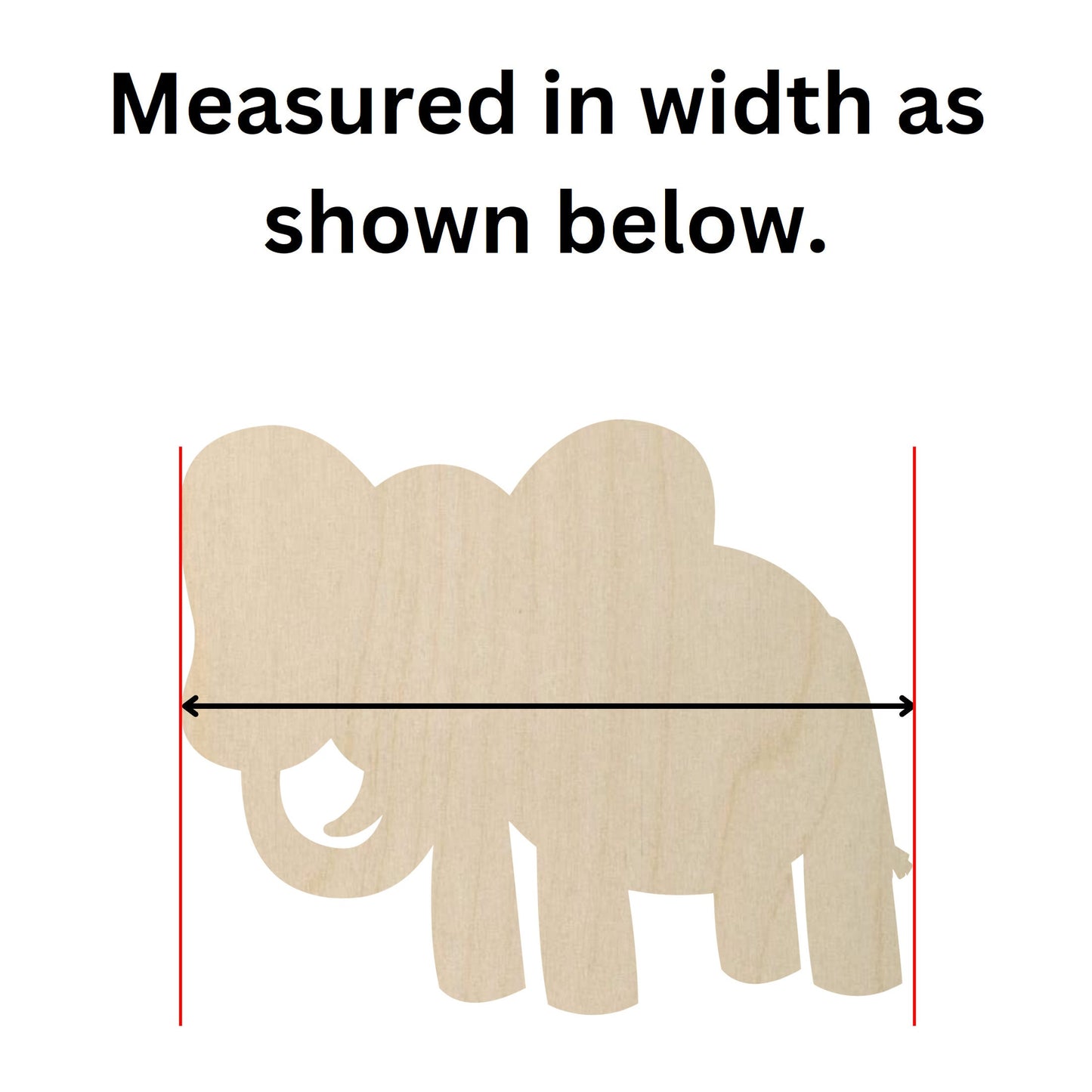 Wooden Elephant Shape 01 - DIY Craft