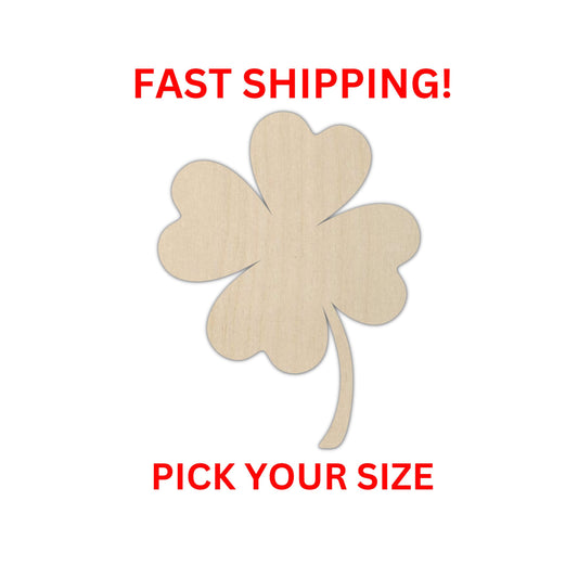 Wooden Clover Blank | 4 Leaf Clover Wood Cutout Shape | Laser Cut Blanks | | DIY Craft Blanks | St. Patrick's Day