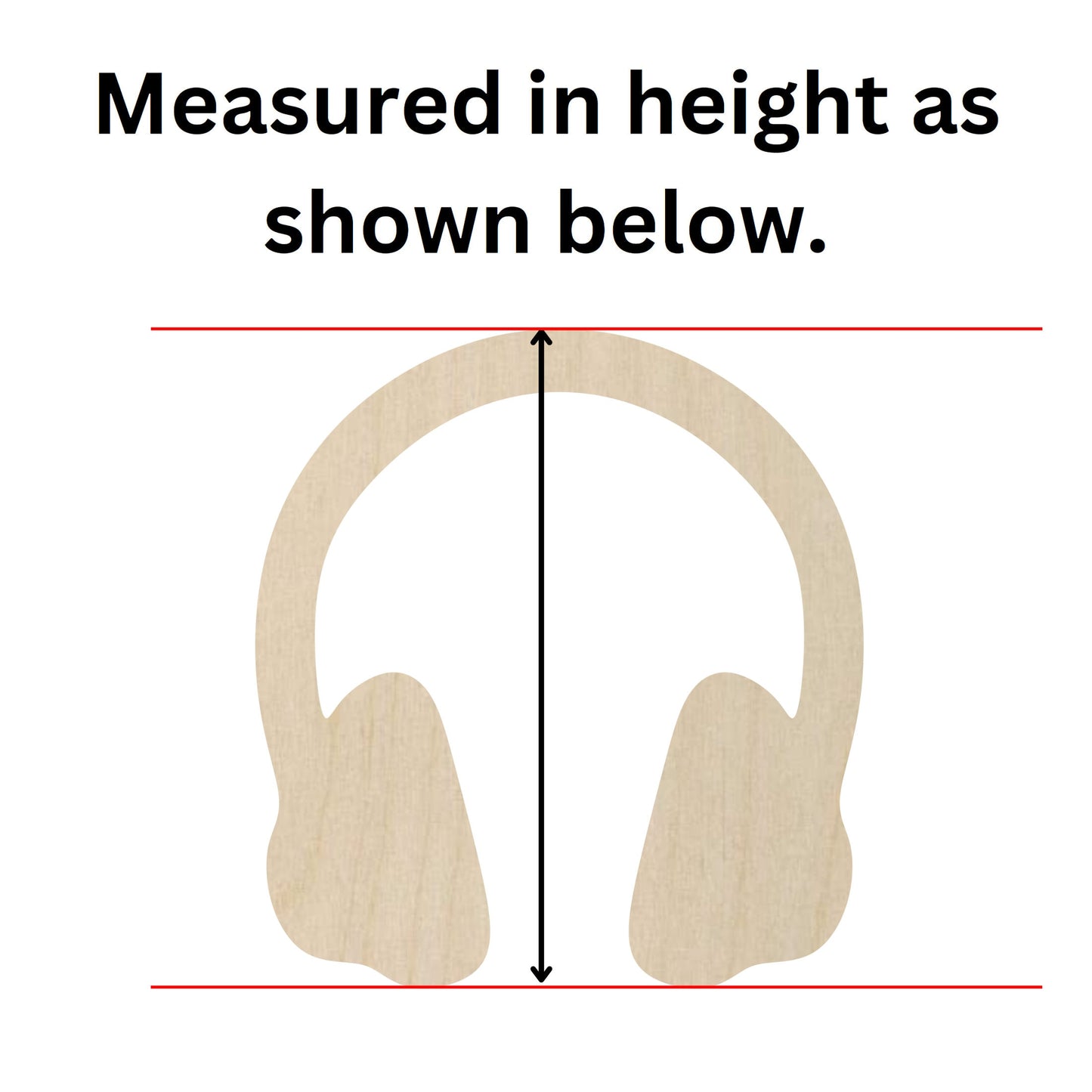 Wooden Headphones Shape | Craft Supplies | Wooden Cutout | DIY Craft Cut Out