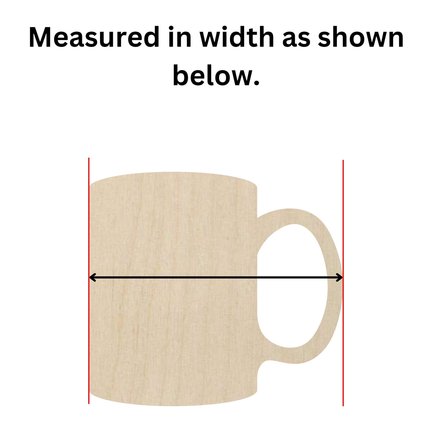 Wooden Coffee Mug Shape | Tea Mug Cut Out | Craft Supplies | Crafting Blanks