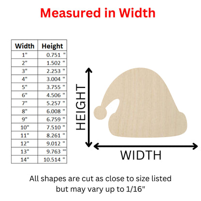 Wooden Santa Hat Shape | Wood Cutout Shape | Laser Cut Blanks | | DIY Craft Blanks