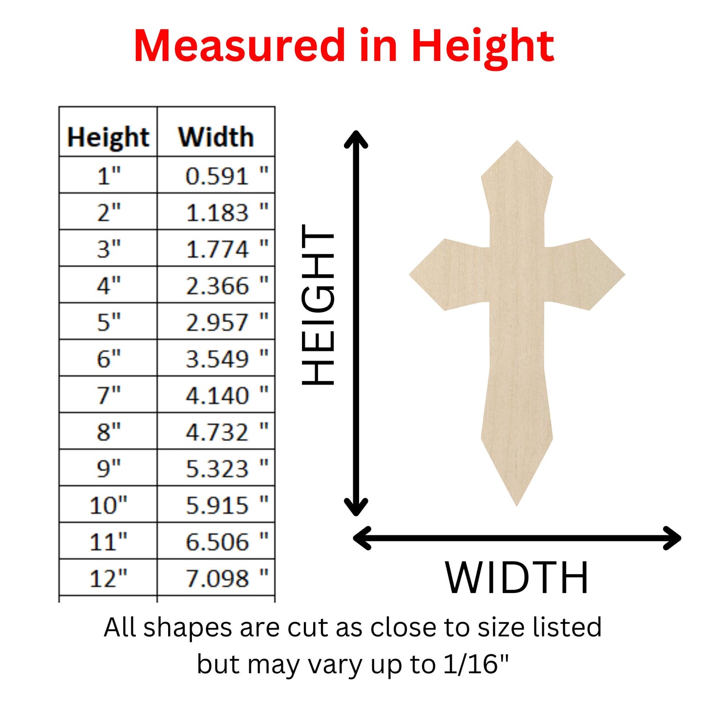 Wooden Cross Shape 03 | Religious Cross Blank Cutout | Laser Cut | DIY Crafting Supplies