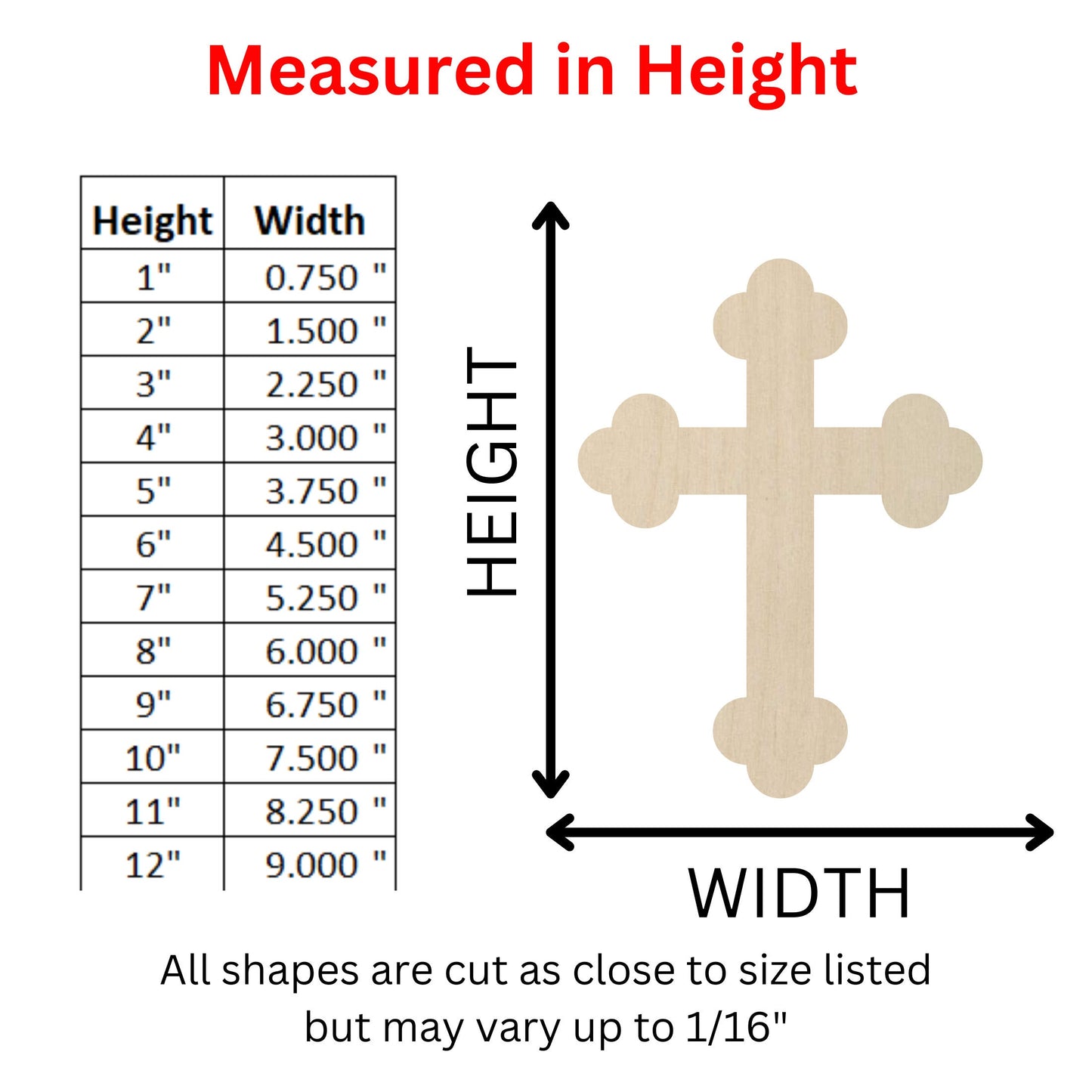 Wooden Cross Shape 04 | Religious Cross Blank Cutout | Laser Cut | DIY Crafting Supplies