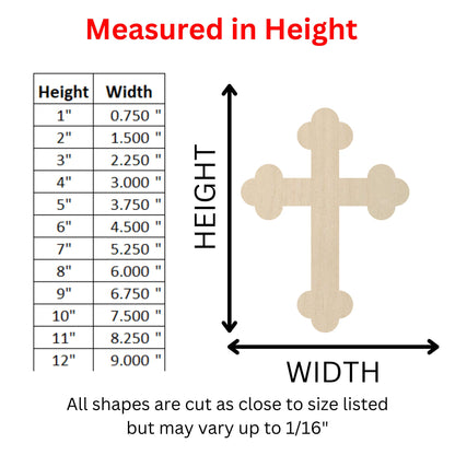 Wooden Cross Shape 04 | Religious Cross Blank Cutout | Laser Cut | DIY Crafting Supplies