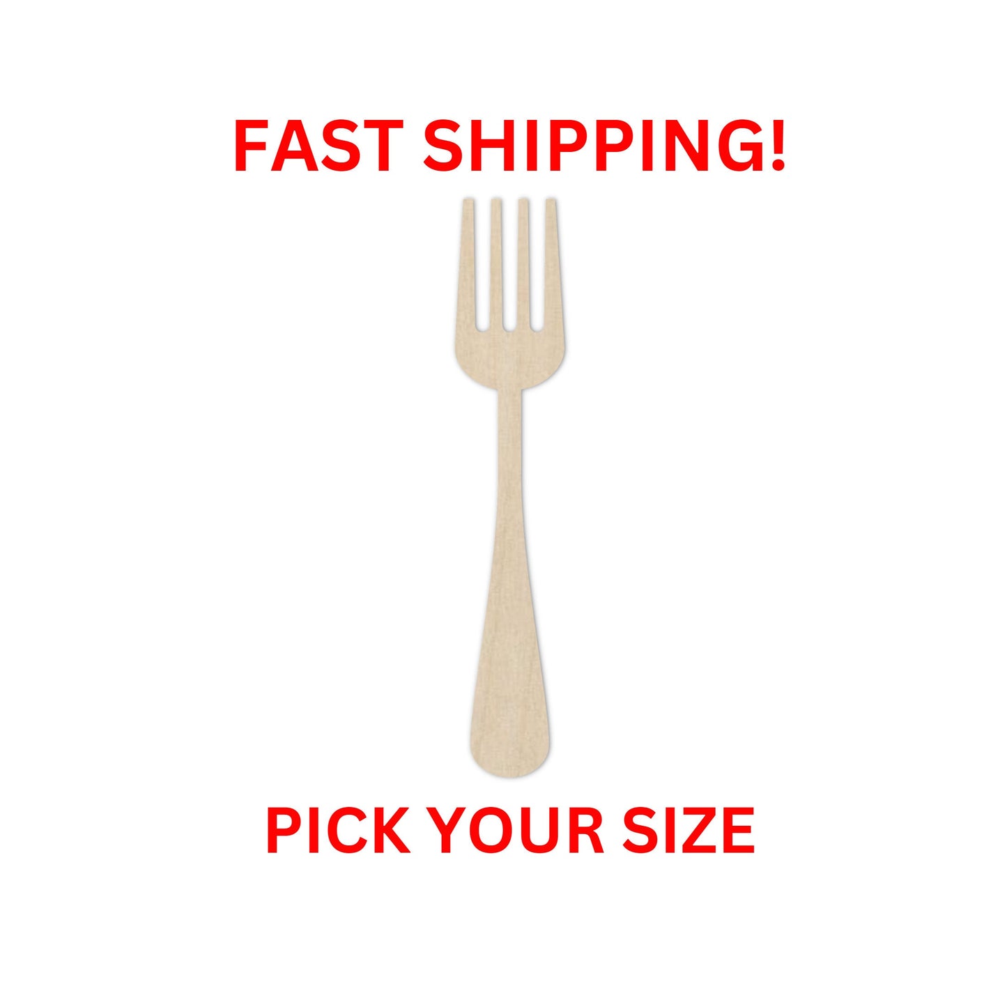 Wooden Fork Shape | Craft Supplies | Wooden Cutout | Dining Room Decor