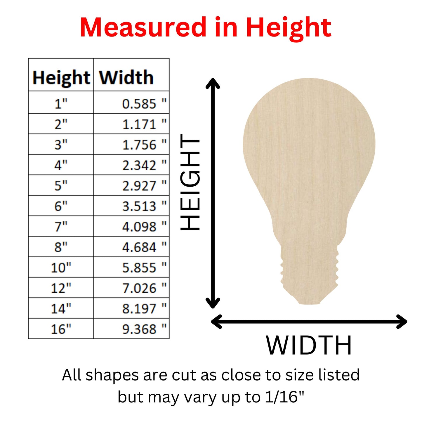 Wooden Light Bulb Shape | LightBulb Cut Out | DIY Shape | Craft Supplies | Bulk Wholesale