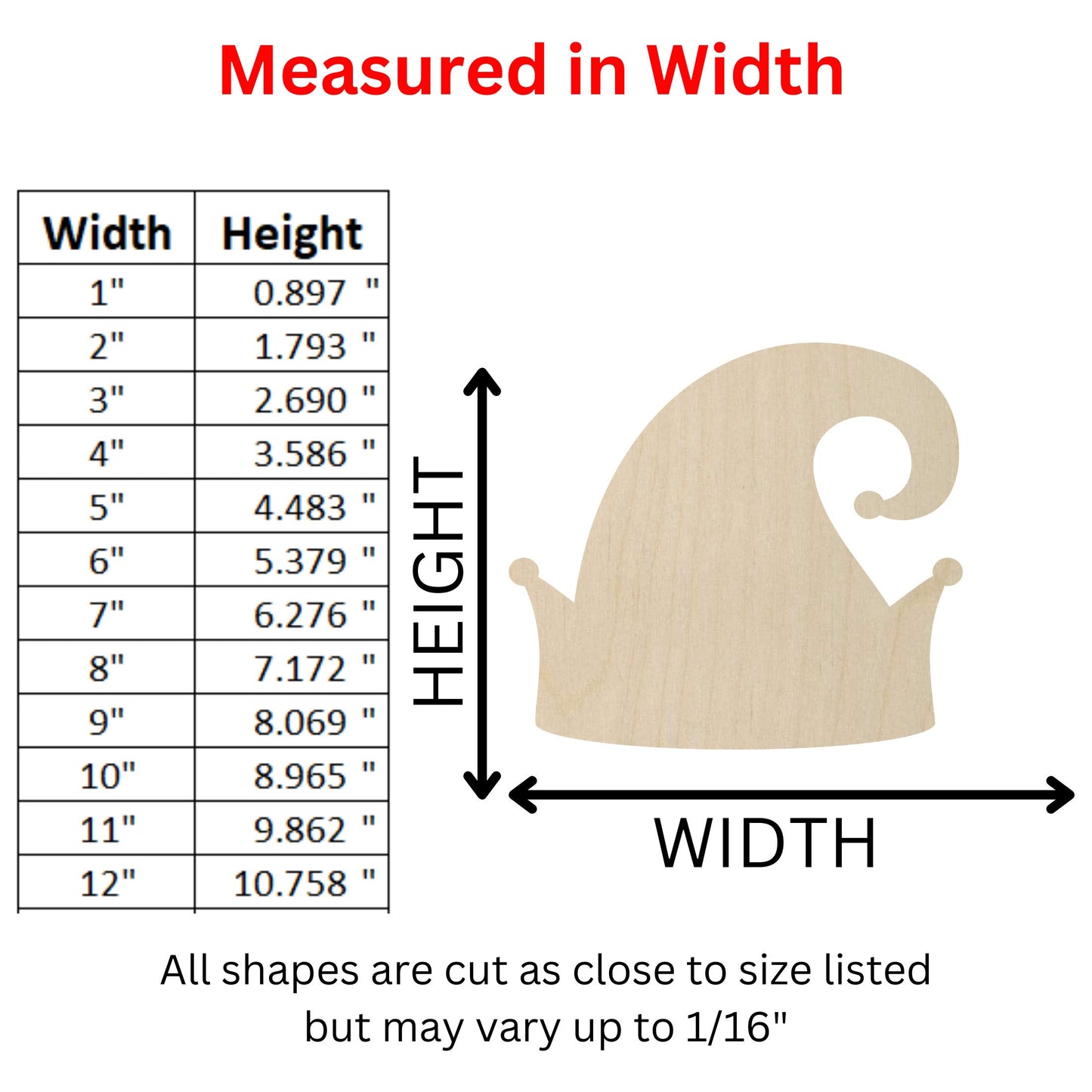 Wooden Elf Hat Shape - DIY Craft