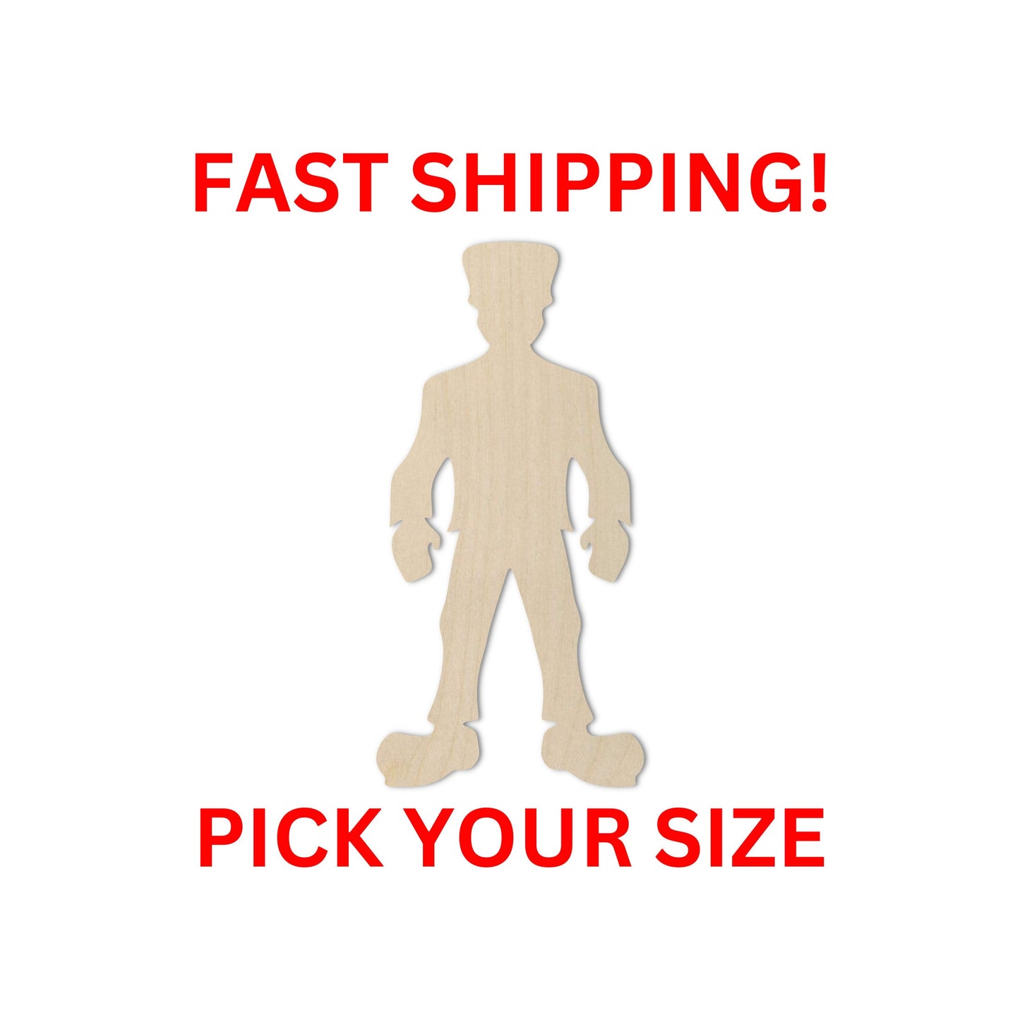 Wooden Frankenstein Shape | Halloween Cutout | DIY Craft | Crafting Supplies | Bulk Wholesale