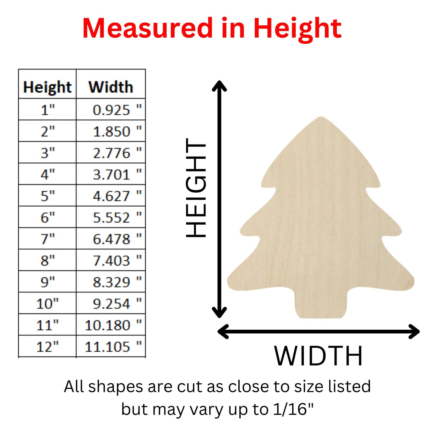 Wooden Christmas Tree Wood Blank Cutout DIY Craft Supplies