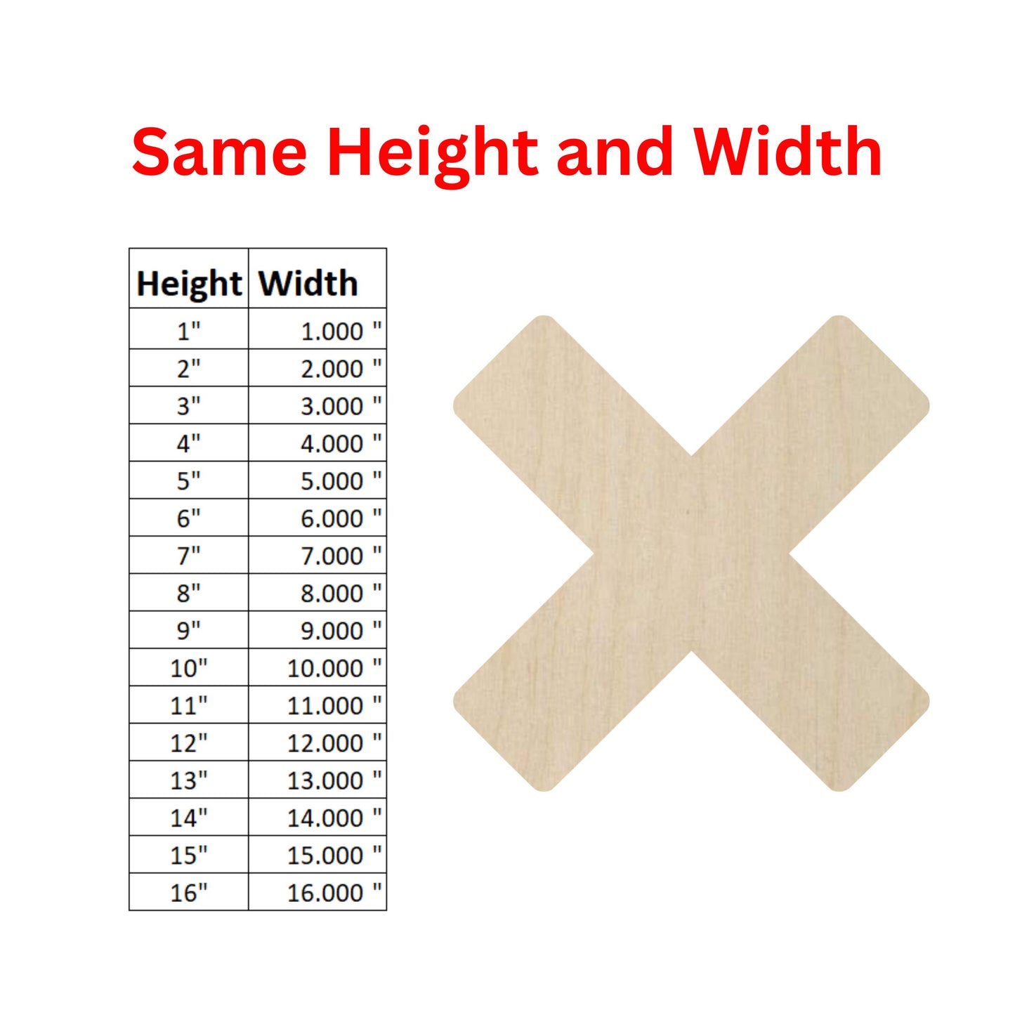 Wooden X Shape | X Blank Cutout | Craft Supplies | Bulk Wholesale Craft Cutouts