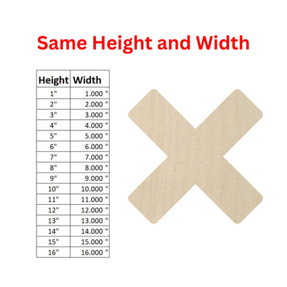 Wooden X Shape | X Blank Cutout | Craft Supplies | Bulk Wholesale Craft Cutouts