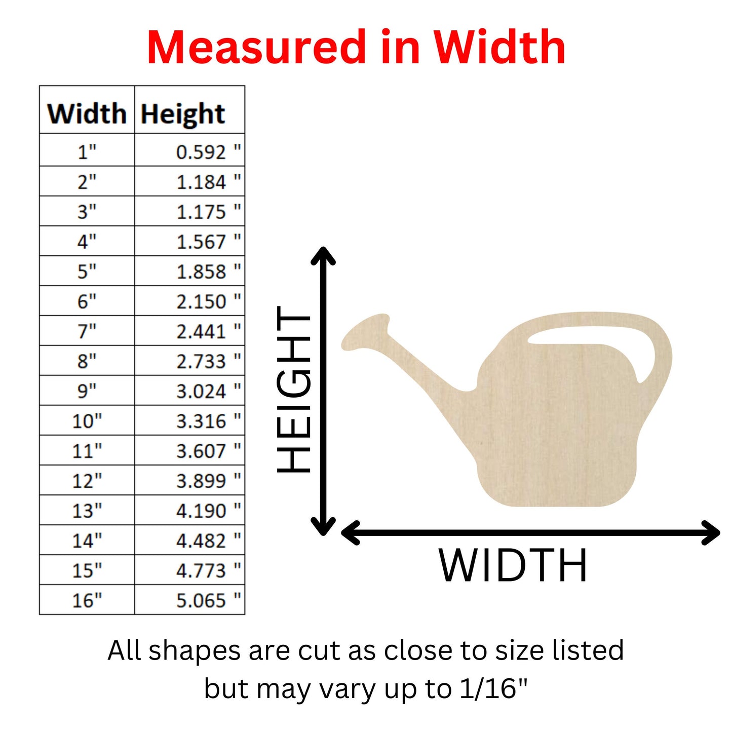 Wooden Watering Can Shape | Watering Can Blank Cutout | Craft Supplies | Bulk Wholesale | DIY Shapes