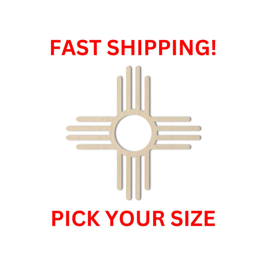 Wooden Zia Shape | Zia Symbol | Zia New Mexico Blank Cutout | Craft Supplies | Laser Cut