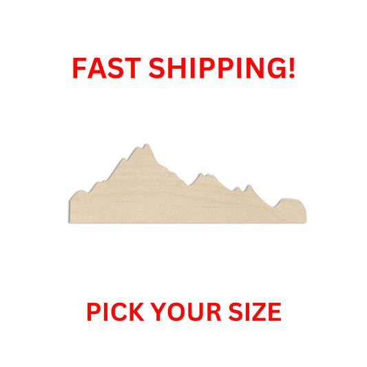 Wooden Mountain Shape 03 | Mountain Blank Cutout | Craft Supplies | Bulk Wholesale