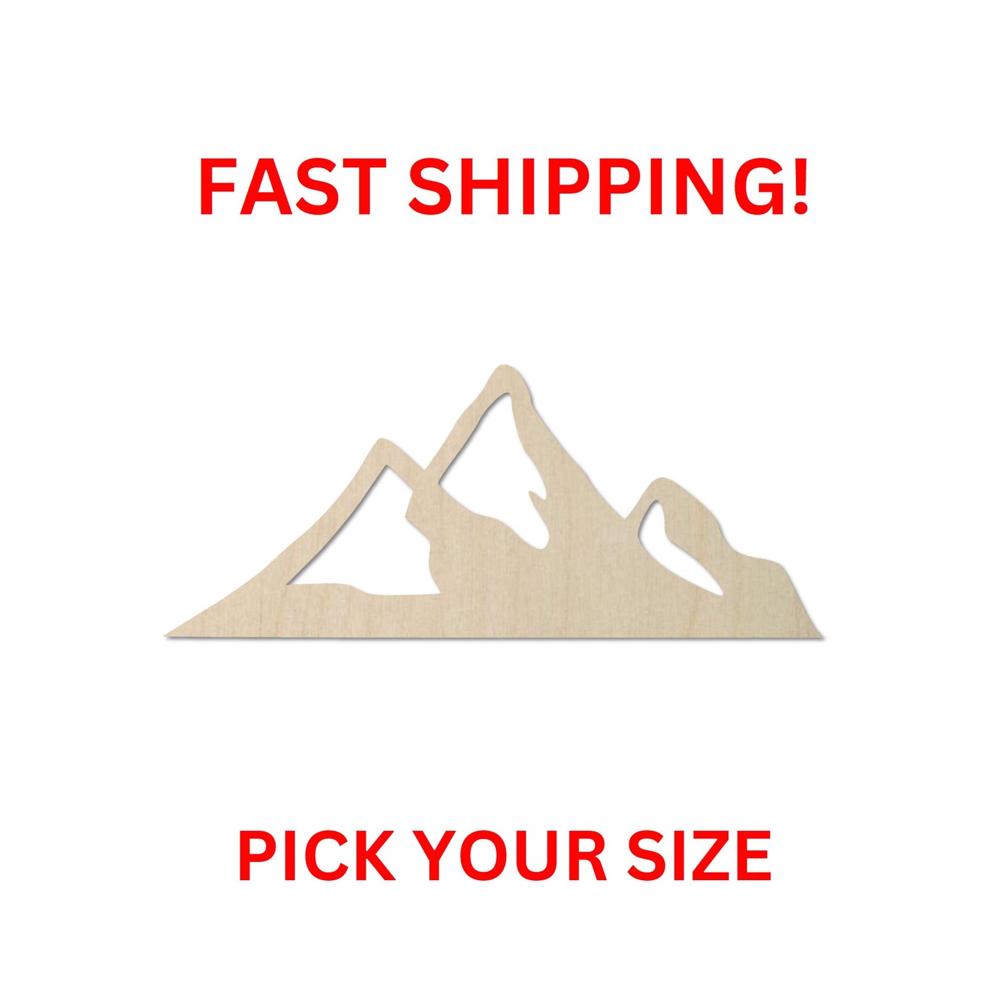 Wooden Mountain Shape 04 | Mountain Blank Cutout | Craft Supplies | Bulk Wholesale