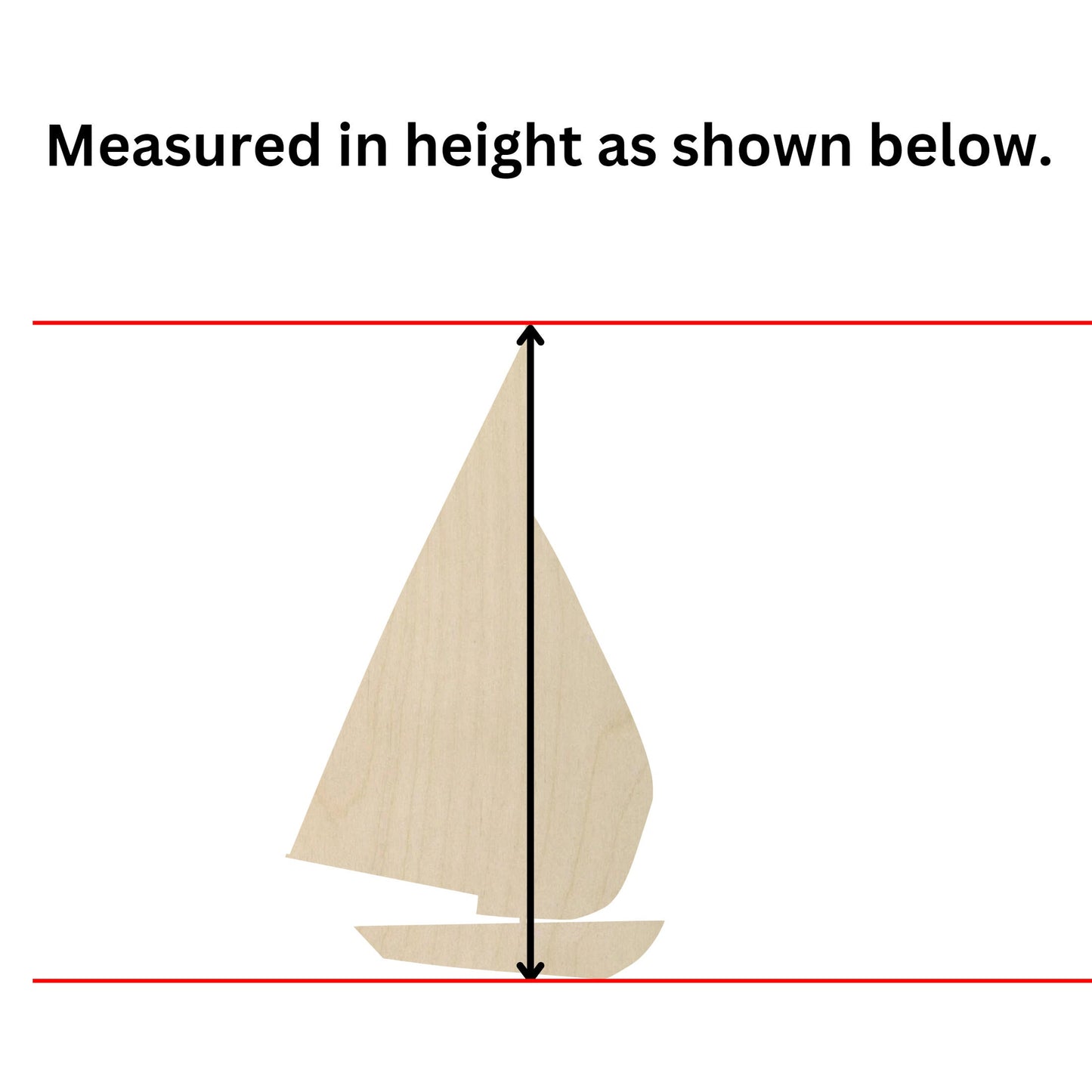 Wooden Sailboat Shape - Pick Your Size- Nautical Sea Marine Sail Beach Party Kids