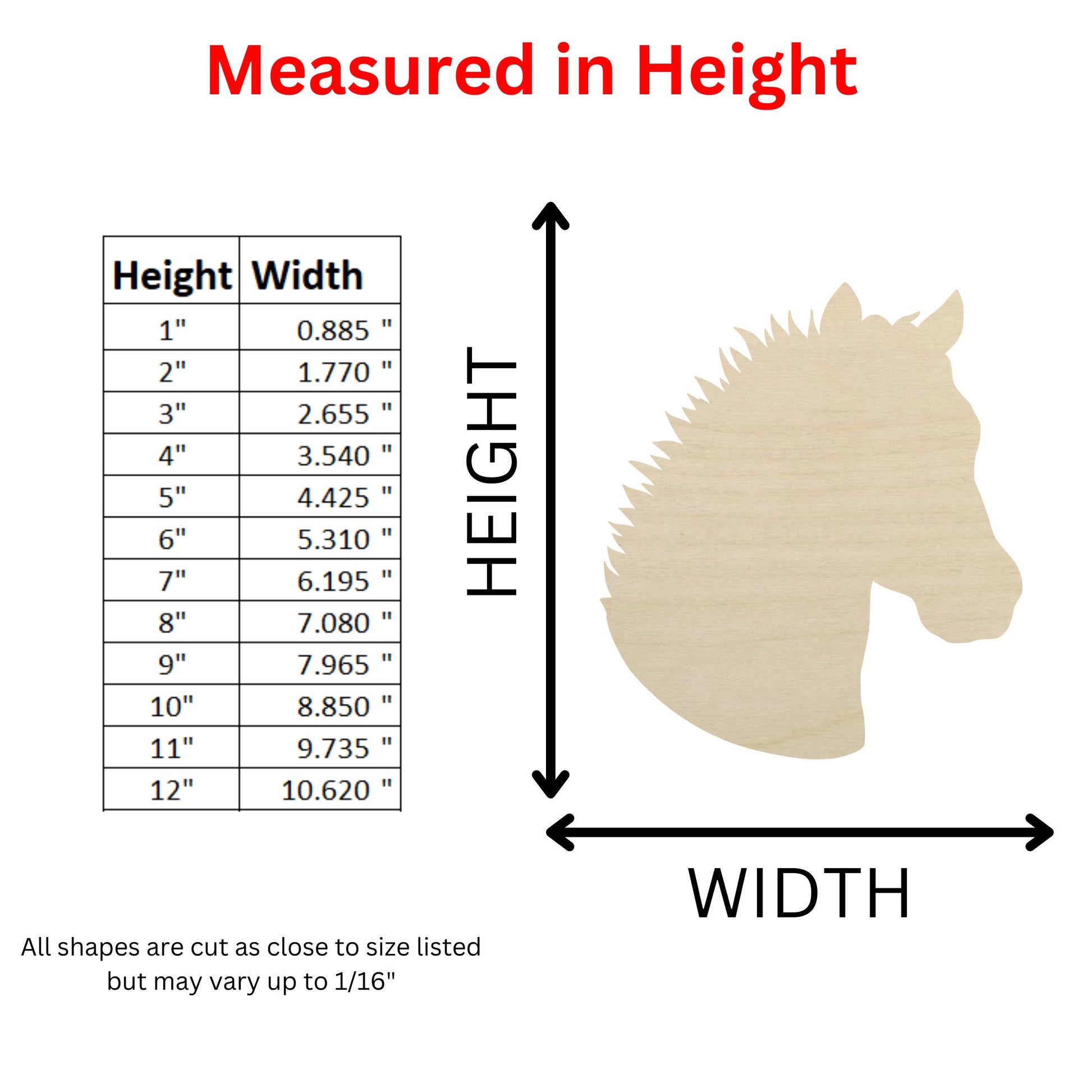 Horse - Laser Cut Out Unfinished Wood Craft Shape HRS32 Horse - Laser Cut Out Unfinished Wood Craft Shape HRS32