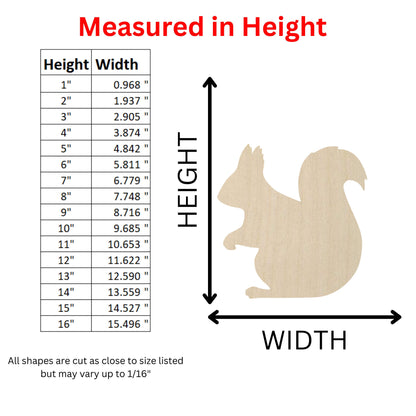 Wooden Squirrel Shape | Squirrel Wood Cutout Shape | Laser Cut Blanks | DIY Craft Blanks | Bulk Wholesale