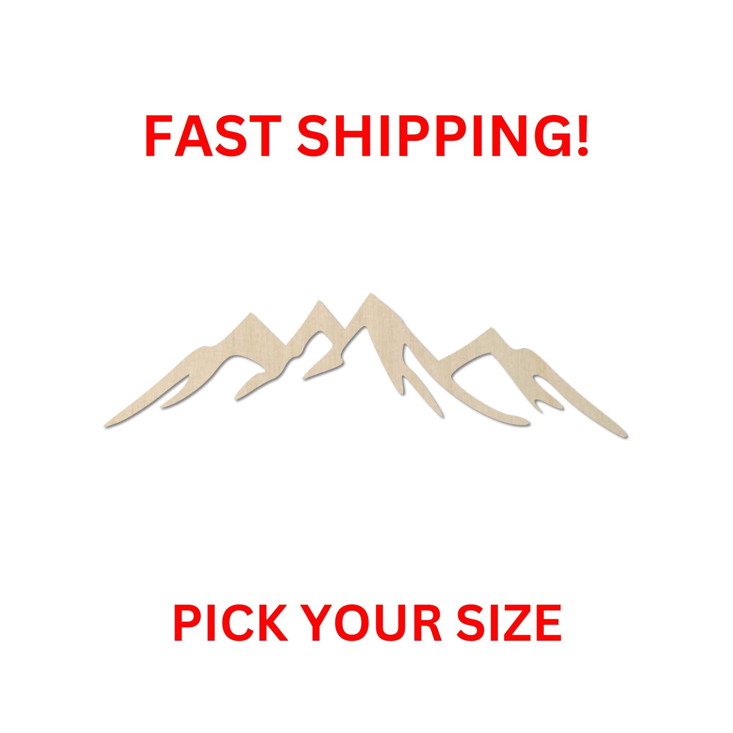 Wooden Mountain Shape 01 | Mountain Blank Cutout | Craft Supplies | Bulk Wholesale