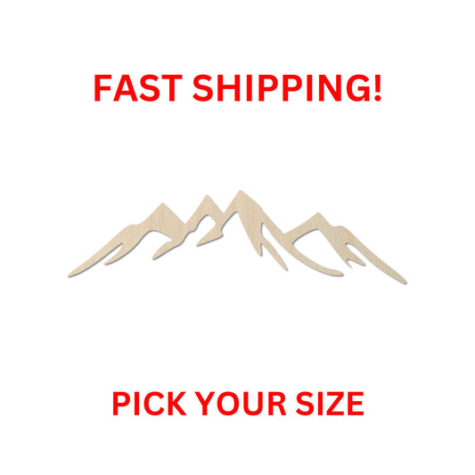 Wooden Mountain Shape 01 | Mountain Blank Cutout | Craft Supplies | Bulk Wholesale