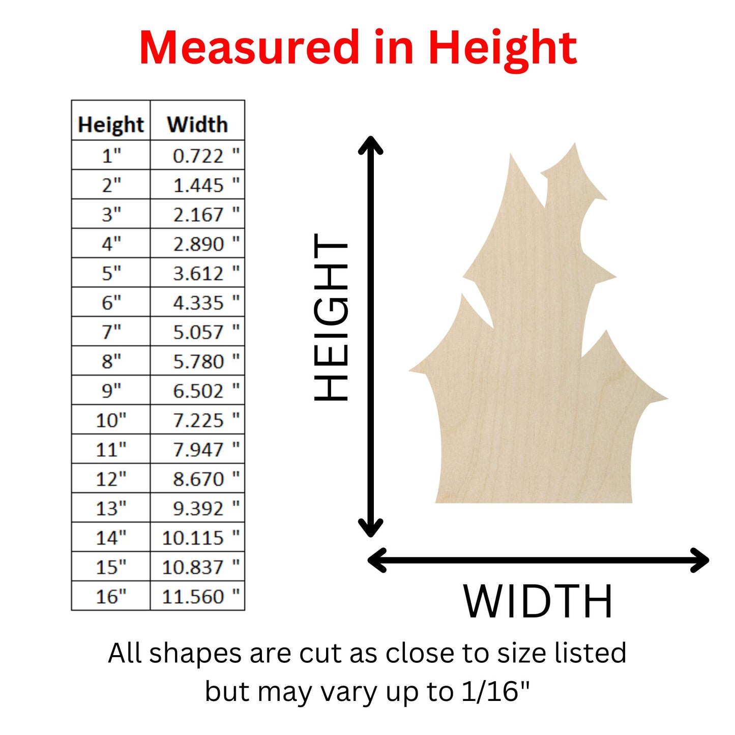 Wooden Haunted House Shape | Halloween Cutout | DIY Craft | Crafting Supplies | Bulk Wholesale