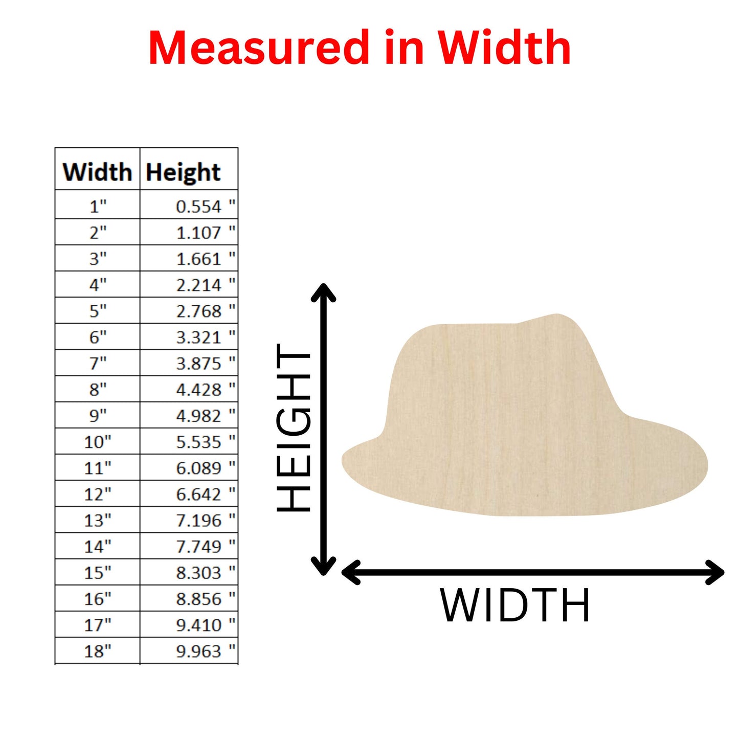 Wooden Fedora Hat Shape | Fedora Cutout | Craft Supplies | Bulk Wholesale | Laser Cut