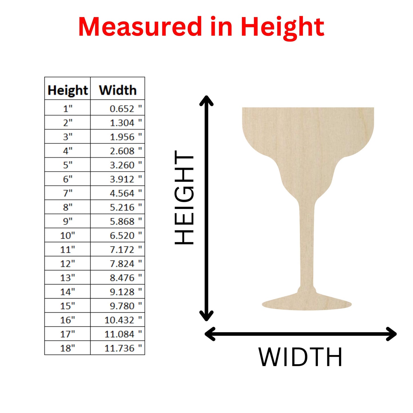 Wooden Margarita Glass Shape | Craft Supplies | Wooden Cutout | DIY Craft Cut Out