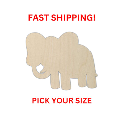 Wooden Elephant Shape 01 - DIY Craft