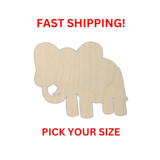 Wooden Elephant Shape 01 - DIY Craft