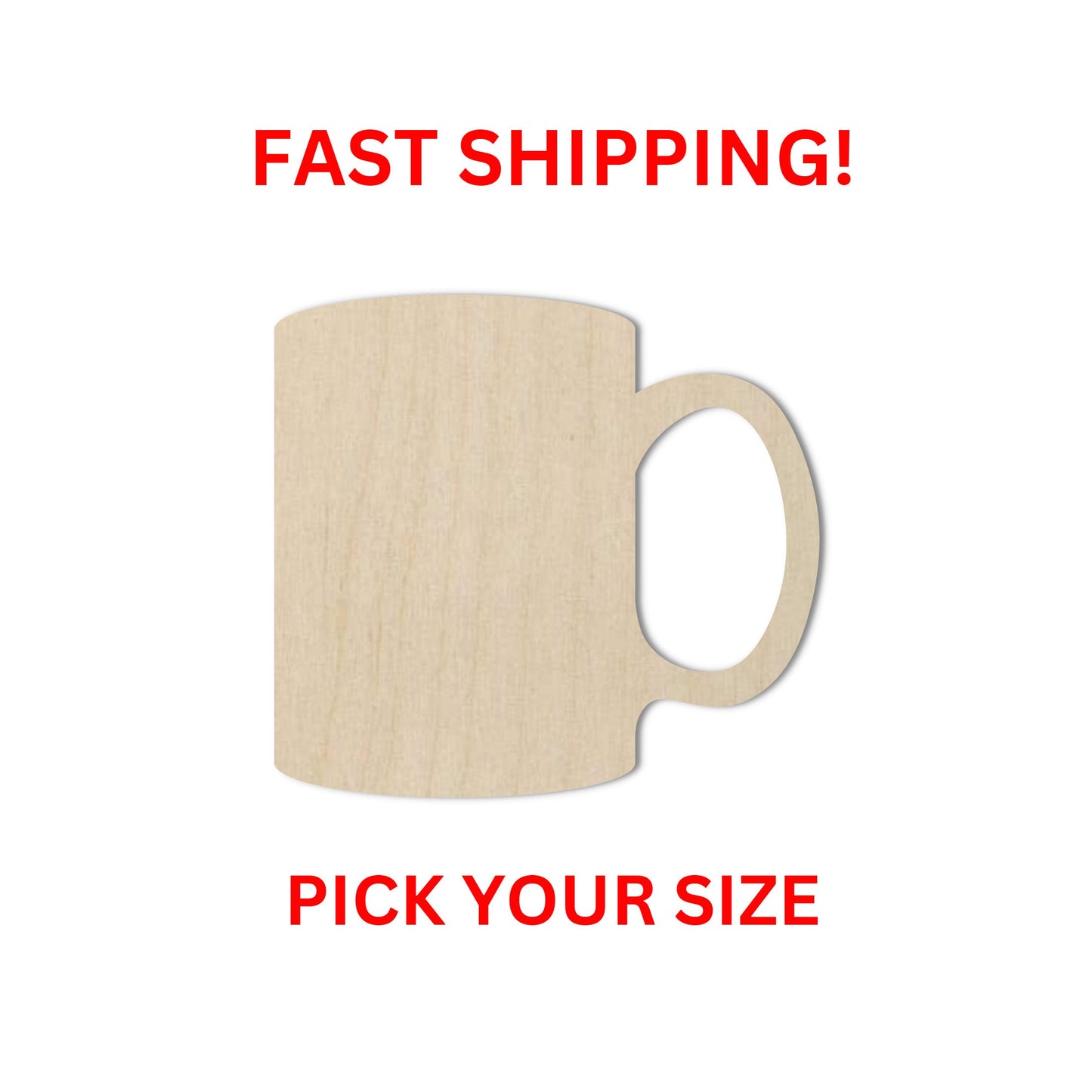 Wooden Coffee Mug Shape | Tea Mug Cut Out | Craft Supplies | Crafting Blanks